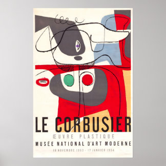 Póster Cartel de la exposición de Le Corbusier 1954 IMPRE