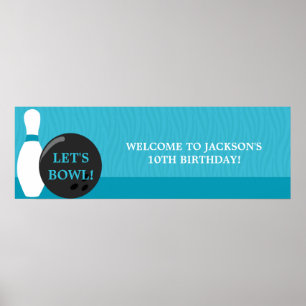 Póster Cartel de la fiesta de cumpleaños de Bowling Boy