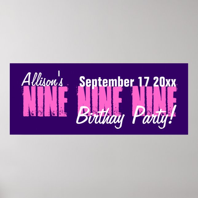 Póster Cartel de la fiesta de cumpleaños de personalizado (Frente)