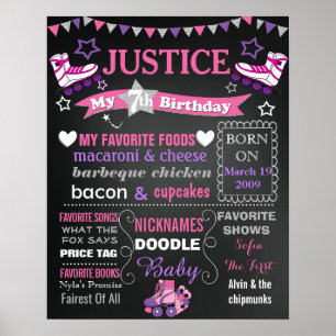 Póster Cartel de la fiesta de cumpleaños de Roller Skate