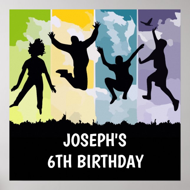 Póster Cartel de la fiesta de cumpleaños de Trampoline pa (Frente)