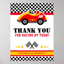 Cartel de la fiesta de cumpleaños del coche de car