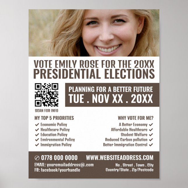 Póster Cartel de la foto Publicidad de campaña política (Frente)