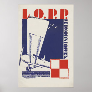 Póster Cartel de la Fuerza Aérea Polaca Organización LOPP
