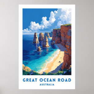 Póster Cartel de la Gran Carretera Oceánica de Australia