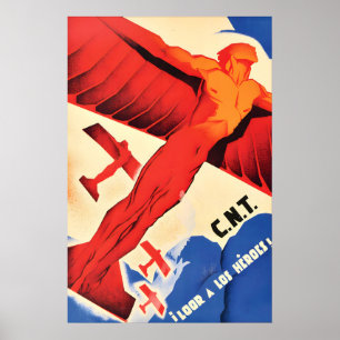 Póster Cartel de la Guerra Civil Española CNT ¡Elogiemos 