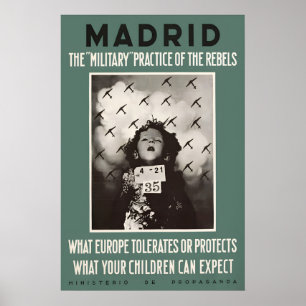 Póster Cartel de la Guerra Civil Española Crímenes de gue