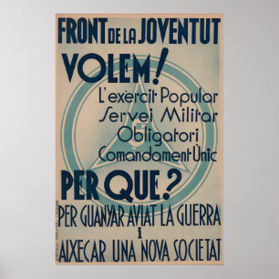 Póster Cartel de la Guerra Civil Española del Frente Popu