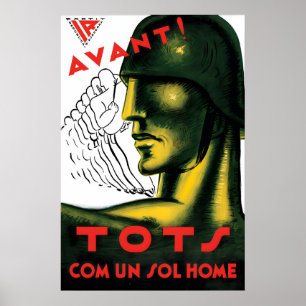 Póster Cartel de la Guerra Civil Española del Partido Rep