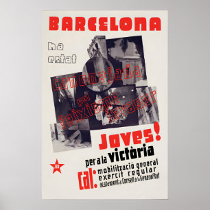Póster Cartel de la Guerra Civil Española El fascismo inv