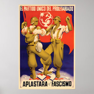 Póster Cartel de la Guerra Civil Española El partido úni