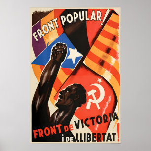Póster Cartel de la Guerra Civil Española Frente Popular.