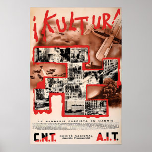 Póster Cartel de la Guerra Civil Española ¡Kultur! De los
