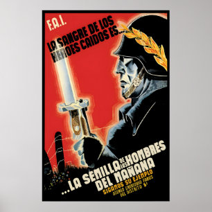 Póster Cartel de la Guerra Civil Española La sangre de lo