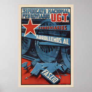 Póster Cartel de la Guerra Civil Española Los trabajadore