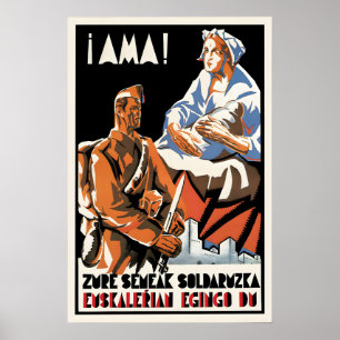 Póster Cartel de la Guerra Civil Española Madre, tus hijo