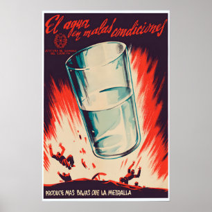 Póster Cartel de la Guerra Civil Española Malas condicion