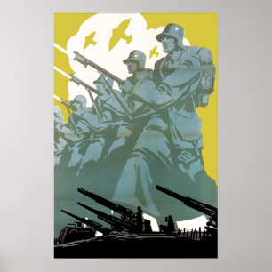 Póster Cartel de la Guerra Civil Española Nuestros soldad