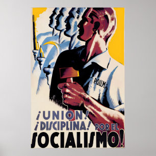 Póster Cartel de la Guerra Civil Española POUM ¡Unidad! ¡