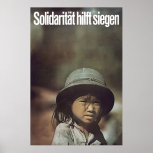 Póster Cartel de la Guerra de Vietnam Solidaridad con la 