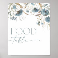 Cartel de la mesa de alimentación boho polvoriento