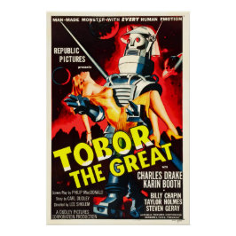 Póster Cartel de la película de terror del robot TOBOR
