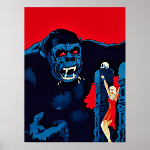 Póster Cartel de la película del icónico mono gigante Kin