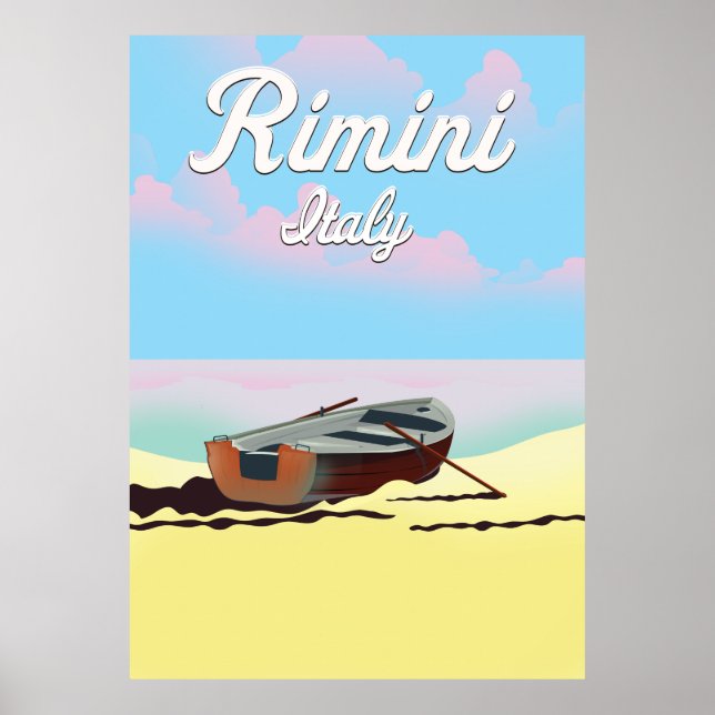 Póster Cartel de la playa de Rímini Italia (Frente)