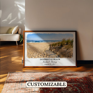 Póster Cartel de la playa de Sandbridge Virginia, Acuarel