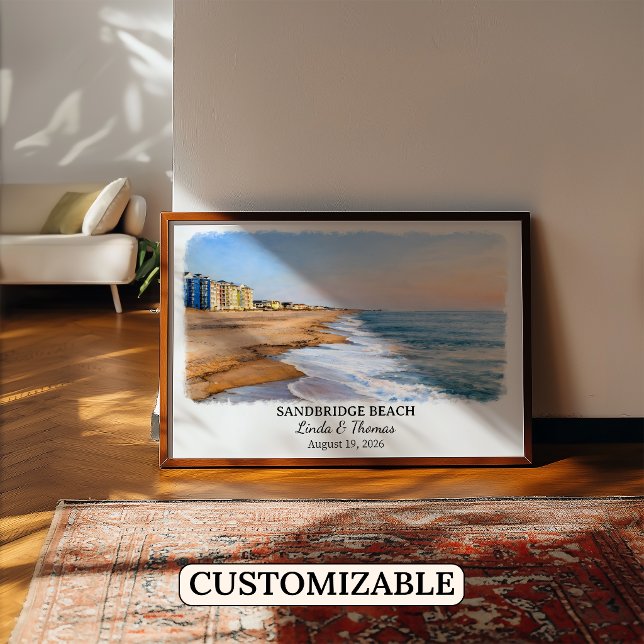 Póster Cartel de la playa de Sandbridge Virginia, Acuarel (Subido por el creador)