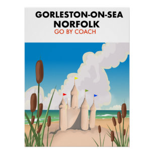 Póster Cartel de la playa Gorleston-on-Sea Norfolk