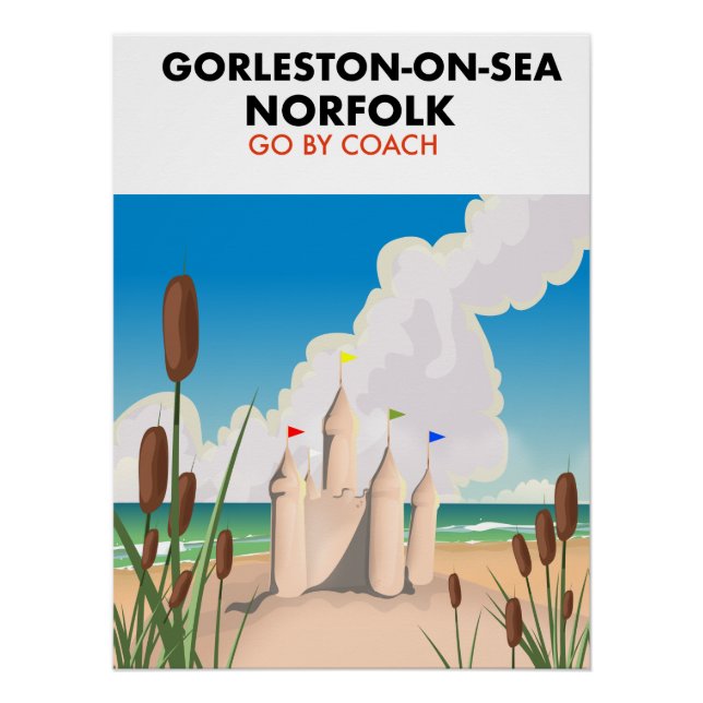Póster Cartel de la playa Gorleston-on-Sea Norfolk (Anverso)