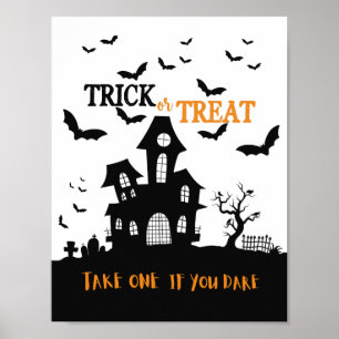 Póster Cartel de la puerta de caramelos de Halloween obse