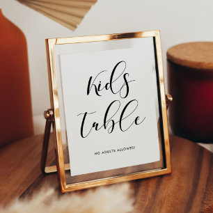 Póster Cartel de la recepción de la boda en mesa para niñ