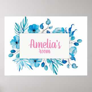 Póster Cartel de la sala de chicas florales