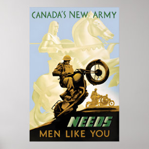 Póster Cartel de la Segunda Guerra Mundial El nuevo ejérc