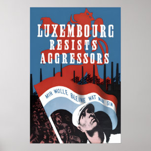 Póster Cartel de la Segunda Guerra Mundial - Luxemburgo r