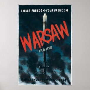 Póster Cartel de la Segunda Guerra Mundial Polonia Levant