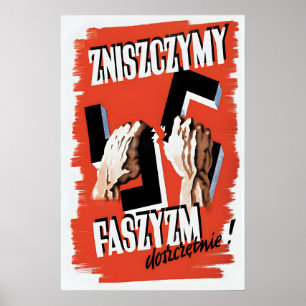 Póster Cartel de la Segunda Guerra Mundial Polonia luchar