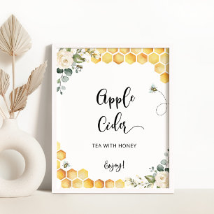 Póster Cartel de la sidra de Apple. Tabla de bebidas