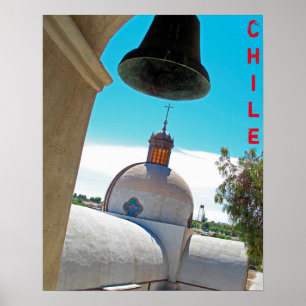 Póster Cartel de la torre de la iglesia de Chile