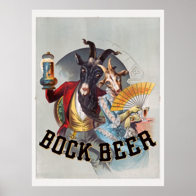 Póster Cartel de la vendimia Bock Beer USA 1883 (Frente)