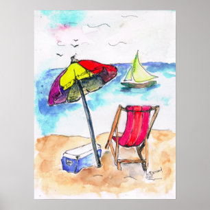 Póster Cartel de las vacaciones de la vista delantera de