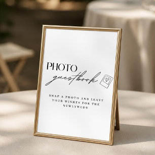 Póster Cartel de Libro de Firmas de Fotos de Boda Minimal