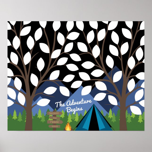 Póster Cartel de Libro de Invitados Feliz Campista - 50 f (Frente)