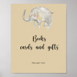 Póster Cartel de libros de globos de elefante tarjetas y