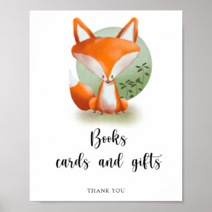 Póster Cartel de libros, tarjetas y regalos de zorro