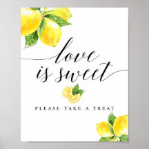 Cartel de Limón de Cítricos Amor es Dulce 8x10"