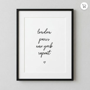 Póster Cartel de 'Londres París Nueva York Repetición'   