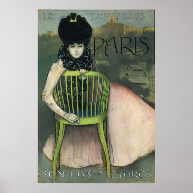 Póster Cartel de los cigarri llos París (Frente)